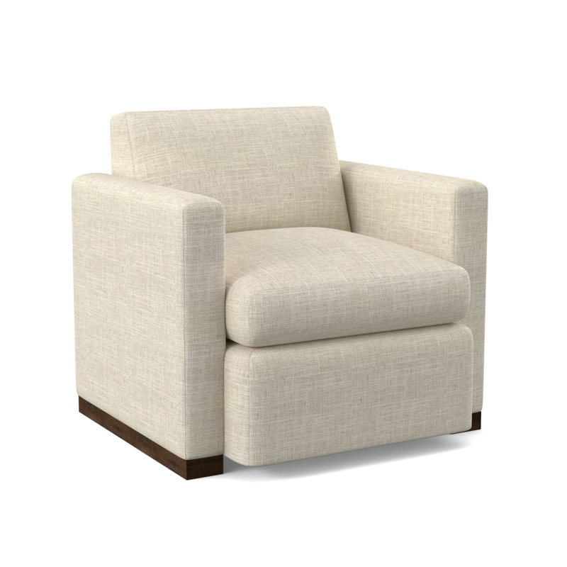 Ledger Swivel Lounge Chair, American Walnut, Filigree Ivory 100% Polyester