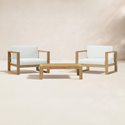 Upland 2-Person Teak Patio Seating Group