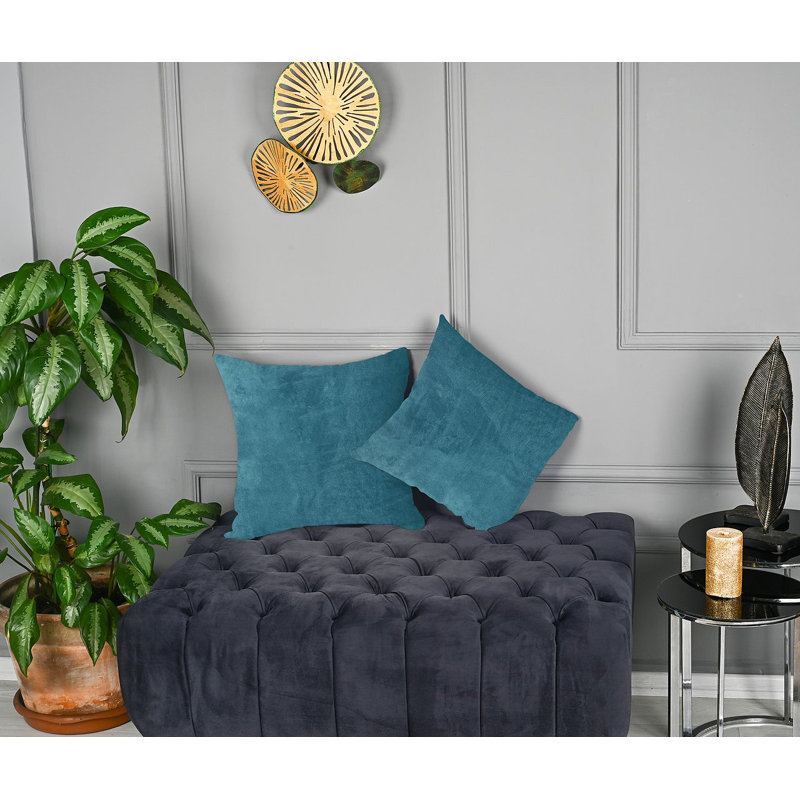Matte Velvet Cushion Cover - 1 Pc, 51cm x 51cm, Azure