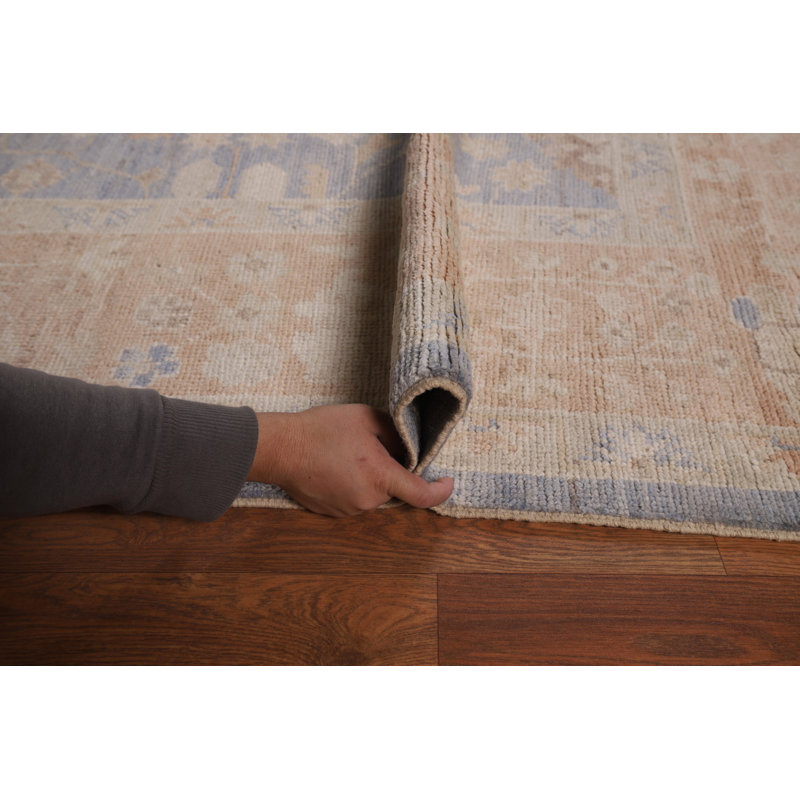 Blue Oushak Vegetable Dye Turkish Area Rug