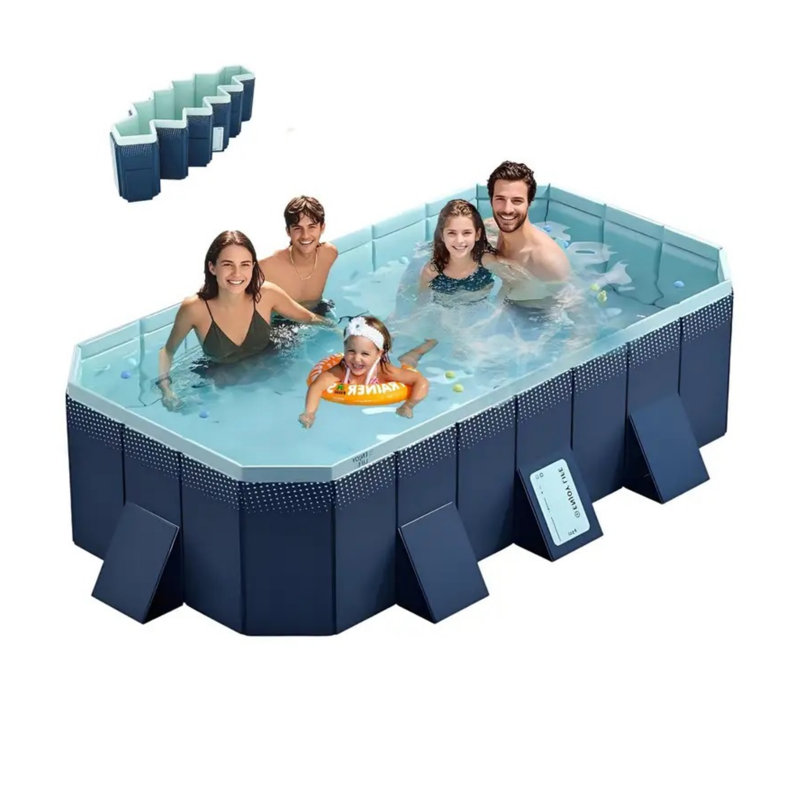 Piscine extérieure pliante gonflable en PVC, L 82,68 po x l 52,94 po x H 19,69 po