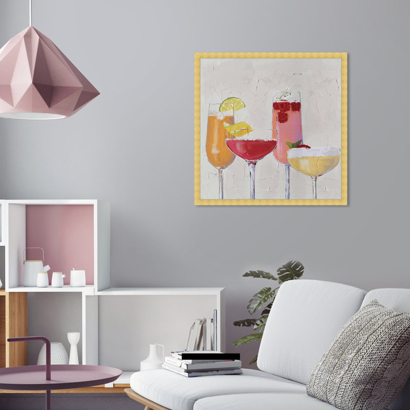 Choisissez deux - peinture sur toile, H 24 po x l 24 po, Papier avec cadre doré