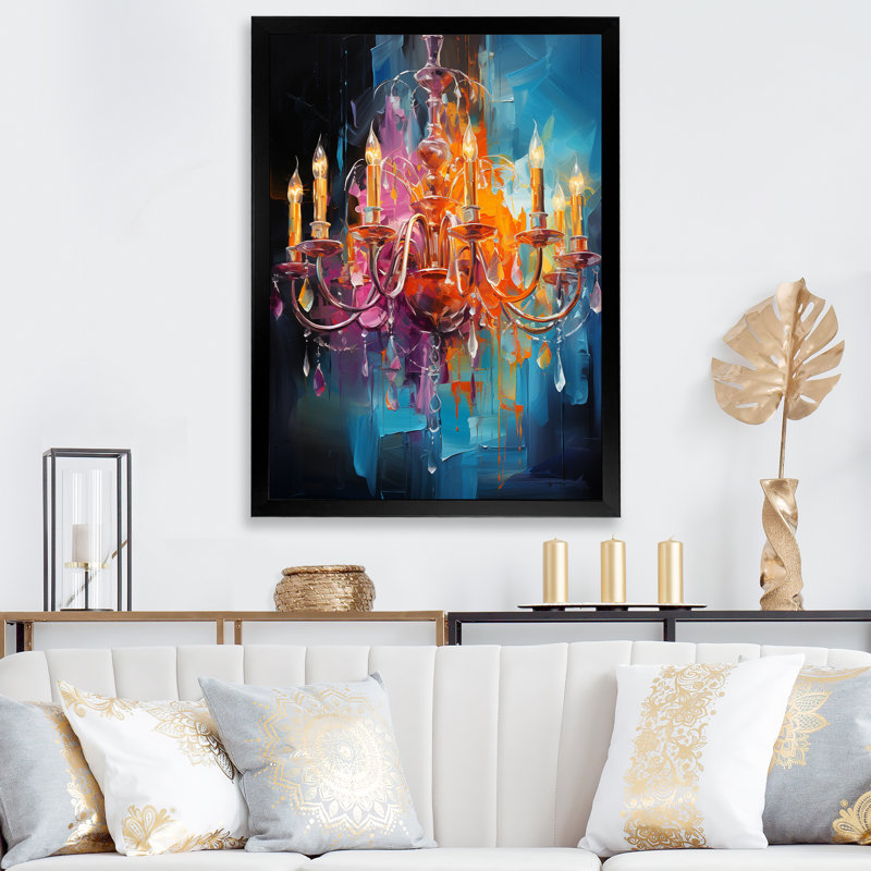 «Viminal Chandelier», impression sur toile encadrée, Cadre photo noir, H 32 po x l 16 po x P 1 po
