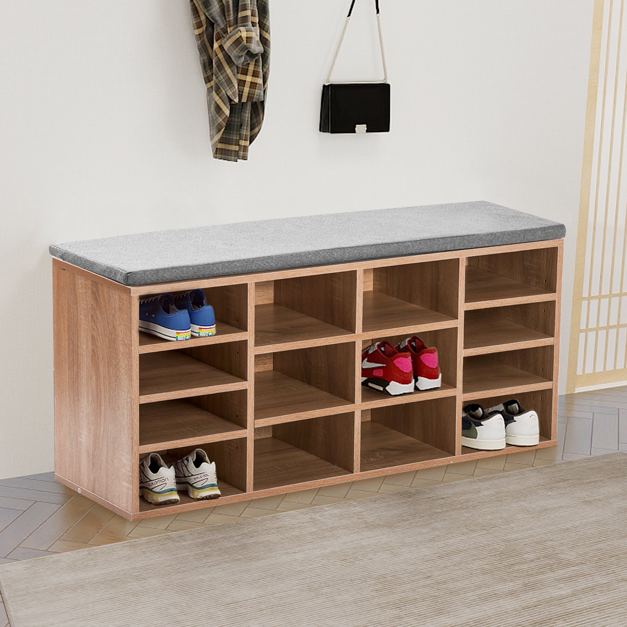 Ebern Designs 14 Pair Shoe Storage Bench | Wayfair.co.uk