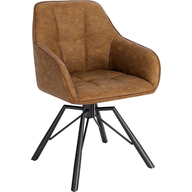 Loda 48cm H Upholstered Full Back Armchair, Light Brown