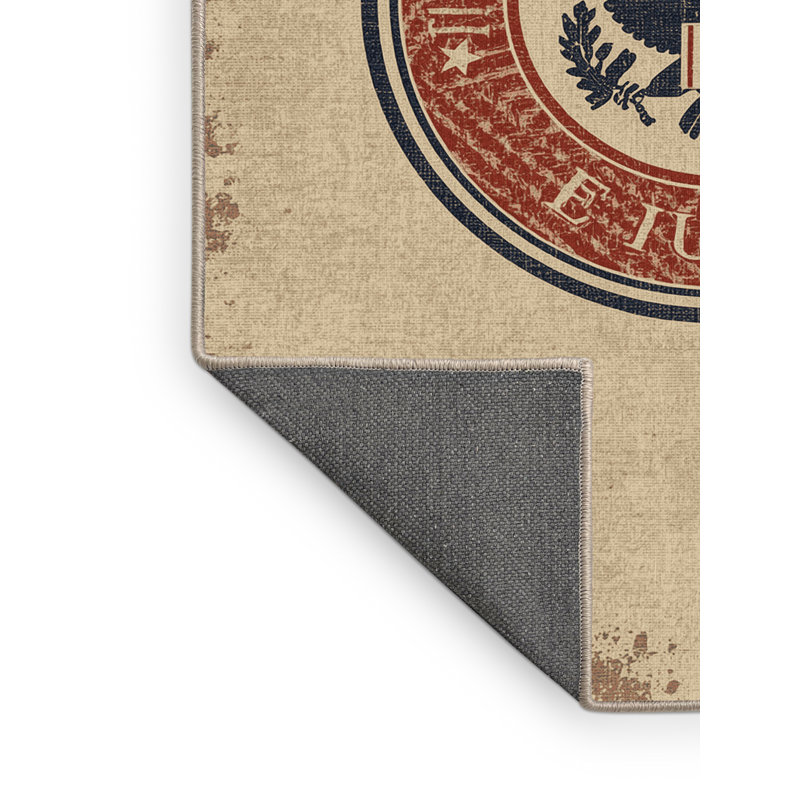 Soft Plush Escoto July 4Th Modern & Contemporary Abstract Area Rug in Brown – Beige Binding, 4x6