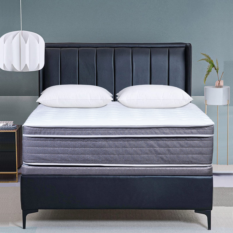 Matelas hybride moelleux et sommier Rech 13 po, Profil bas, Très grand