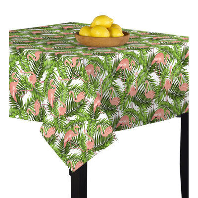 Derlyum Flamingo in Leaves Tablecloth