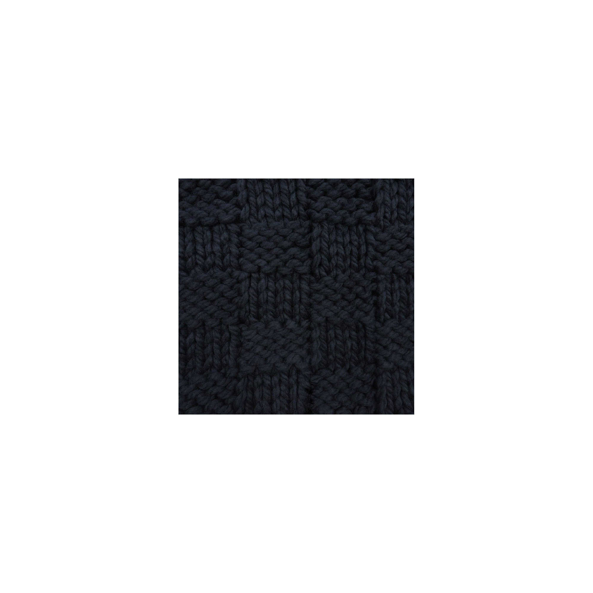 Jessica Hand Knitted Solid Textured Chess Pattern Square 27x27 inch Euro Throw Pillow & Insert, Navy