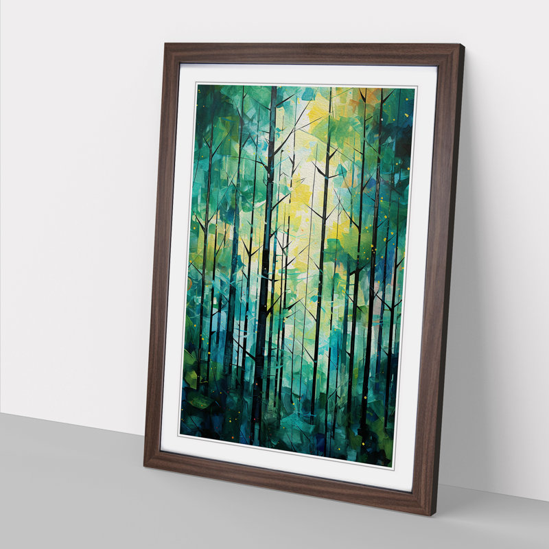 Single Picture Frame Print on Wood, 46cm H x 34cm W, Walnut Framed