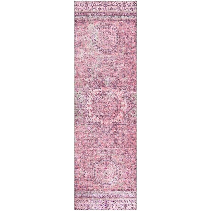 Premium Machine Washable Lubbers AMF1740 Border Rug, Runner 2'3" x 7'6"