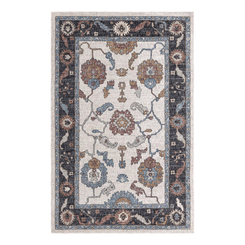 Erica Floral Indoor Rug, Rectangle 5'3" x 8'