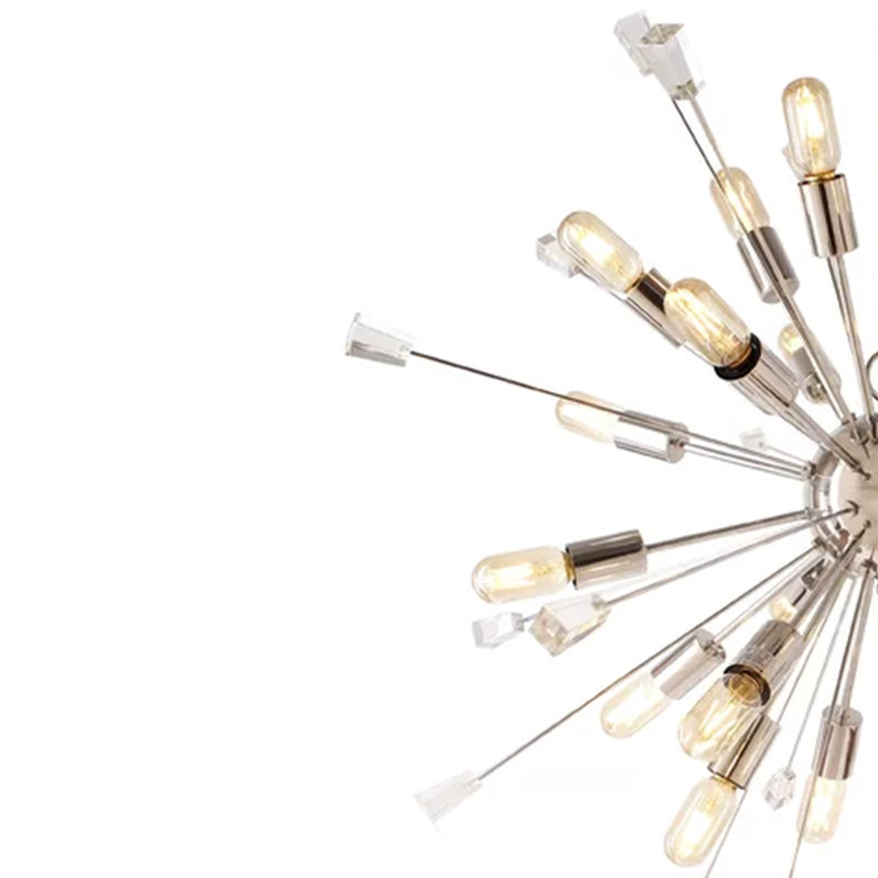 Lustre sphérique spoutnik 24 lumières Kuehl, Nickel