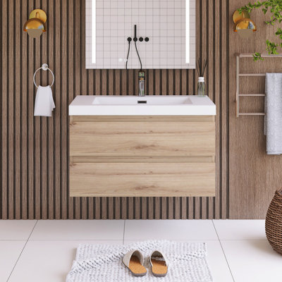 Meuble-lavabo simple 36 po avec plateau en résine Monja