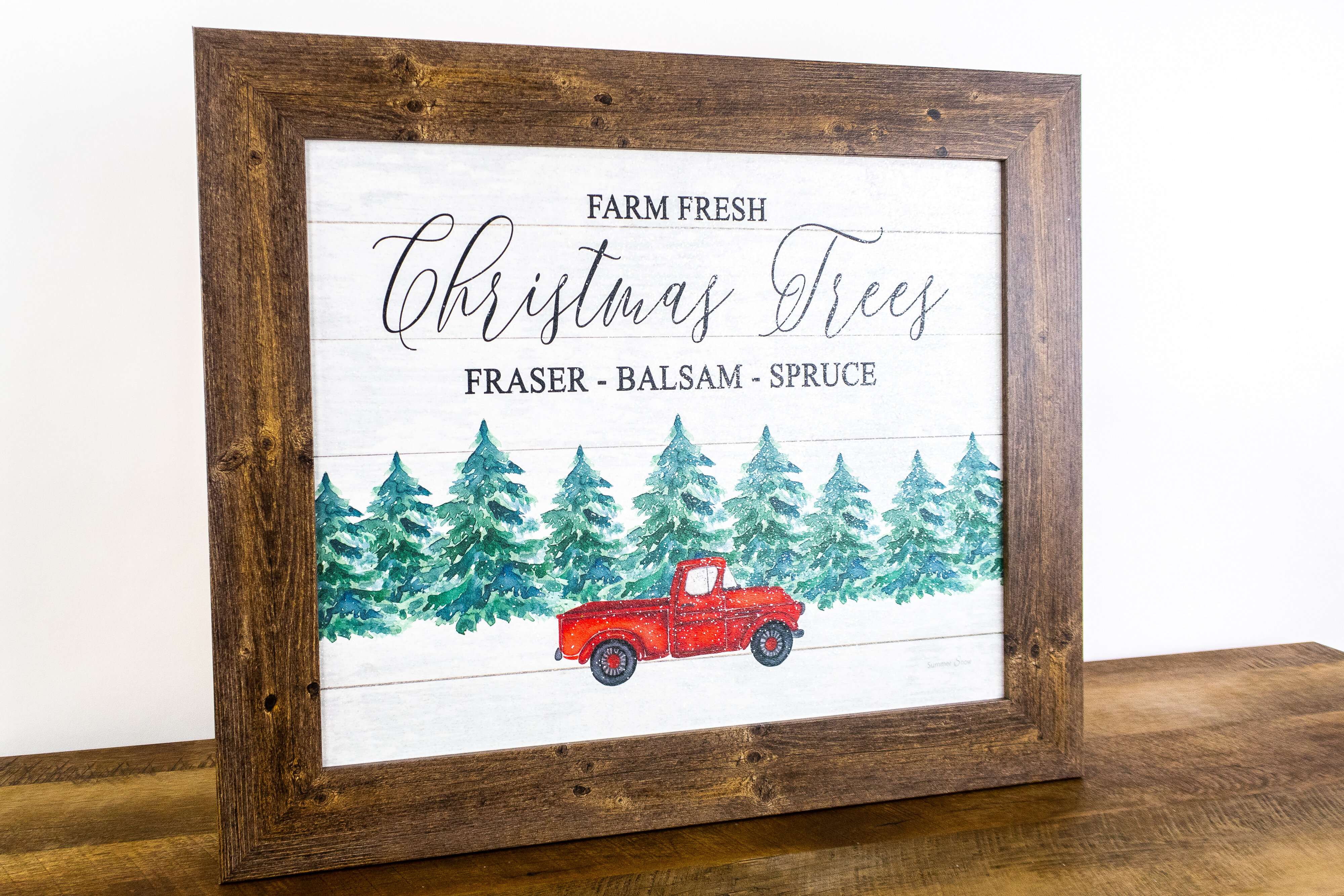 Farmhouse Christmas Kitchen Hand Towels: Country Truck and Trees