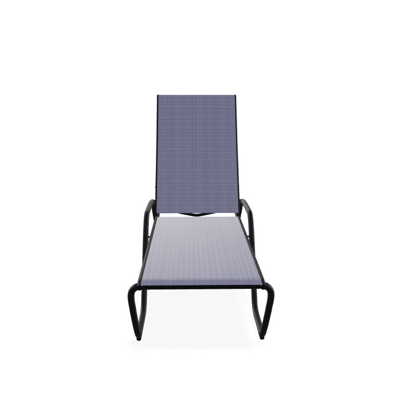 Chaise longue inclinable Gardenella, Noir texturé, Brise