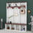 Wooden Style Hall Tree With Arched Design, Walnut Storage Bench, 4-In-1 Hallway Shoe Cabinet With 5 Black Hooks, 7 Cubbies-1231576363