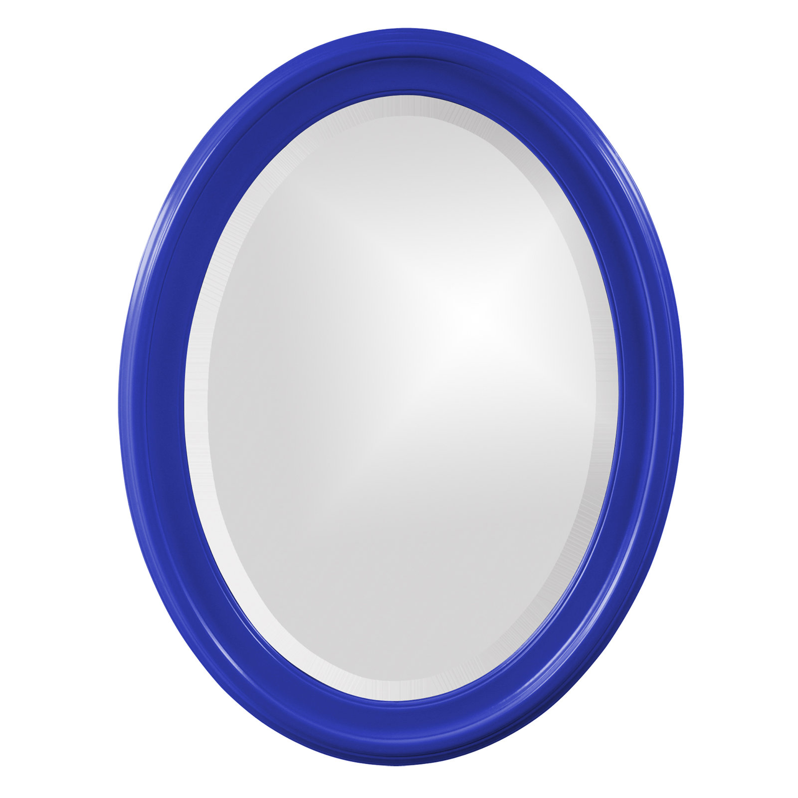 Borna Solid Wood Oval Mirror, Royal Blue
