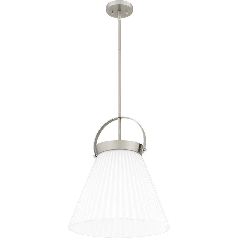 1 - Light Bell Pendant, Brushed Nickel