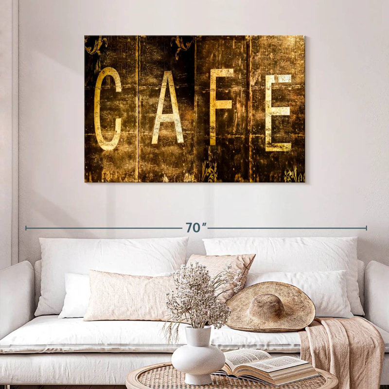 Kema Grunge Cafe Wall Sign, 30" H x 45" W