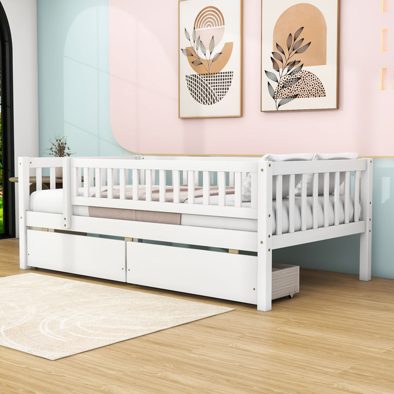 Ormond Daybed with Dual Drawers and Slats, Twin, White