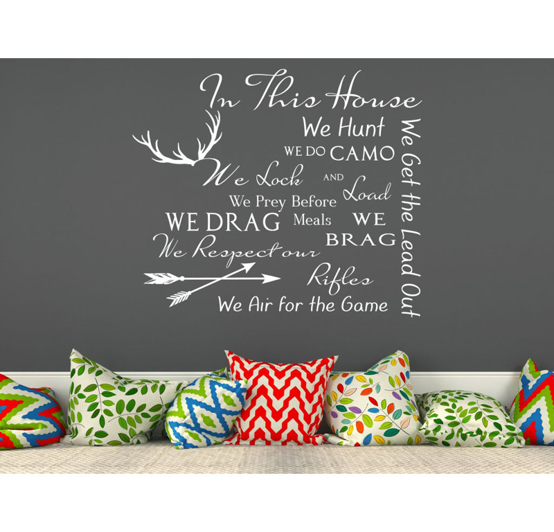 Décalcomanie murale citation règles maison family, Blanc