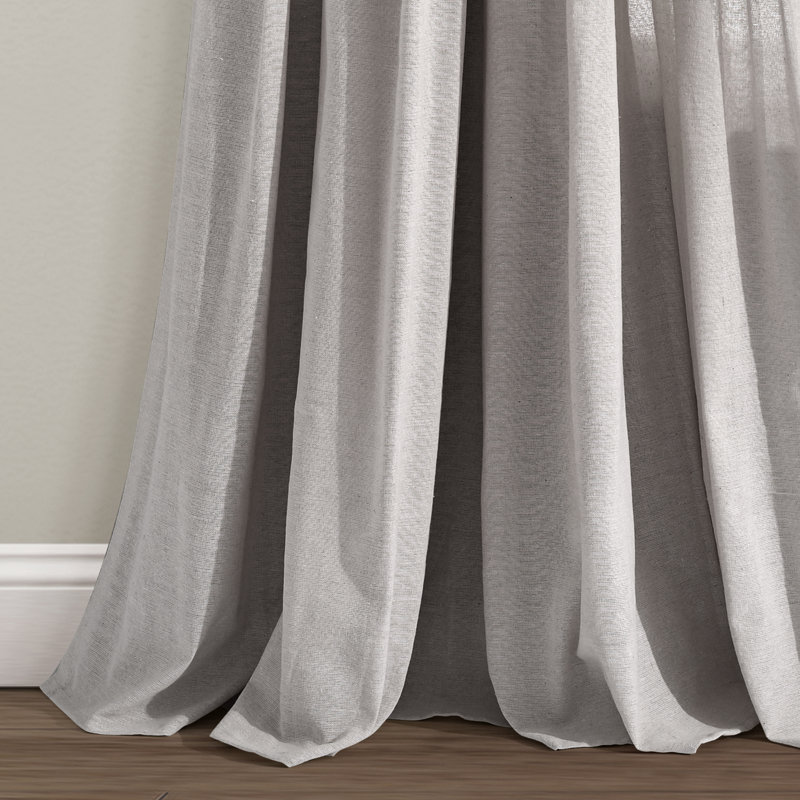 Panneau de rideau simple semi-diaphane avec passe-tringle Beckham, L 40 po x L 84 po, gris