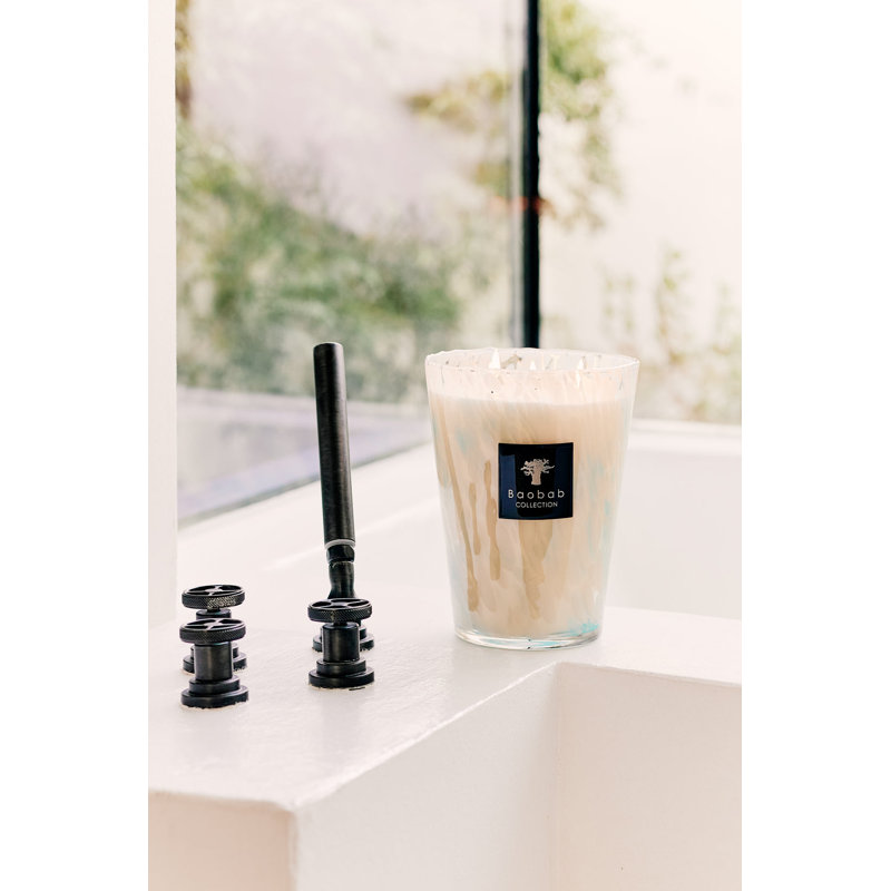 Pearls Sapphire Candle, 13.8" H x 9.36" W x 9.36" D