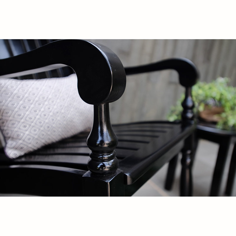 Oisin Solid Wood Outdoor Rocking Chair, Noir