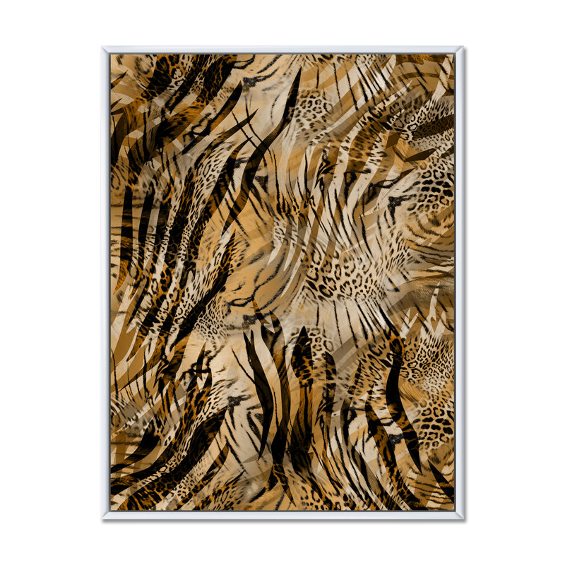 Léopard et tigre IV - Impression sur toile, H 40 po x l 30 po x P 1,5 po, Toile à cadre flottant blanc