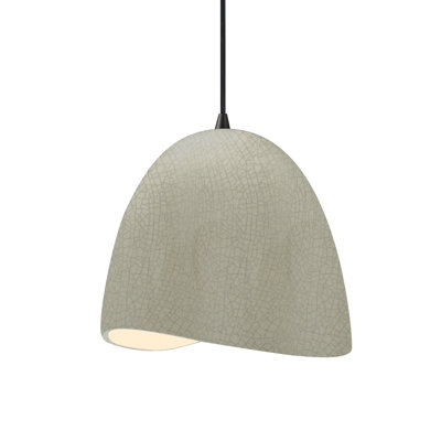 Radiance - Brisa 1-Light Pendant - Celadon Green Crackle - Matte Black - 12.5"W x 12.25"H - Dedicated LED - Black Cord