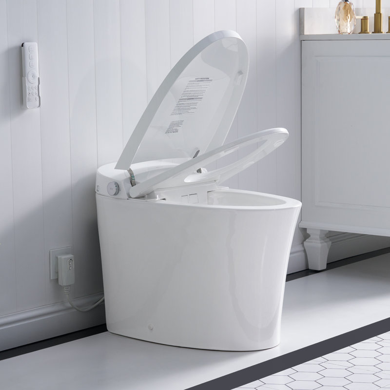 Bulit-in Tank Smart Toilet With Air Dryer, Multiple Wash Function And Night Light(Remote Included)