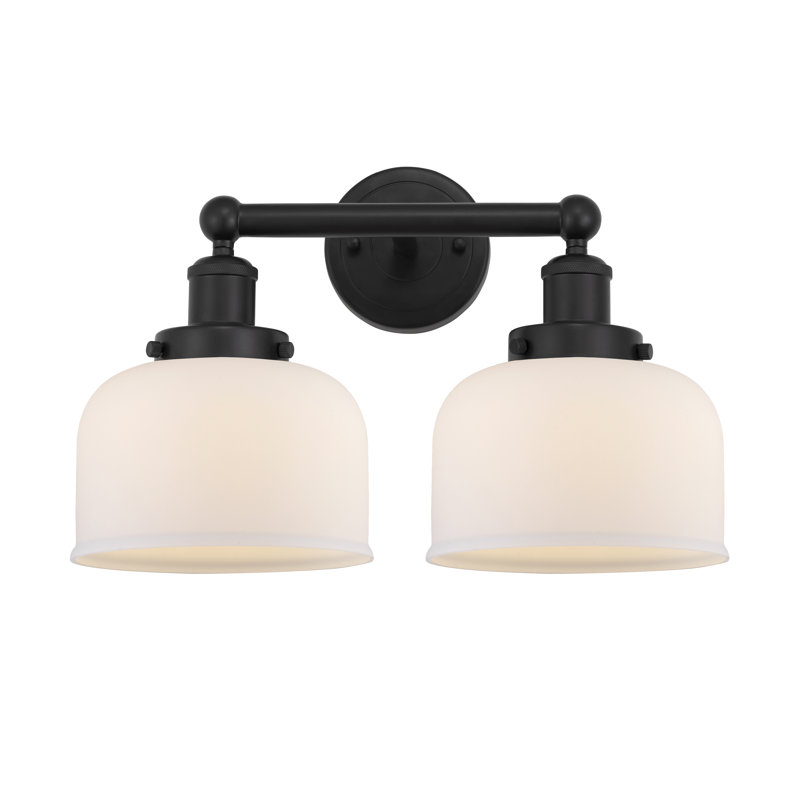 Éclairage pour meuble-lavabo à 2 lumières à intensité variable Arlester, Noir mat, Blanc mat