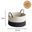 Panier à linge rond en coton blanc-1086829616