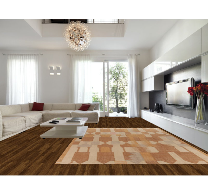 Tapis contemporain en jute kilim 10 x 14