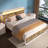 Metal  Bed Frame with LED Headboard and Footboard, Rustic Industrial Heavy Duty Wooden Platform Bed Frame with Under Bed Storage, Noise Free, No Box Spring Needed-488578654-488578641