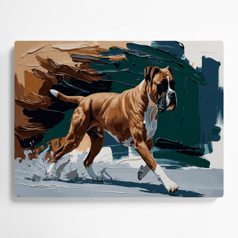 Dogs Boxer, art mural en métal noir, H 8 po x l 10 po