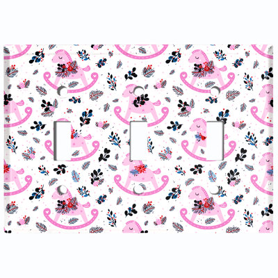 Patterned 3 - Gang Toggle Light Switch Standard Wall Plate