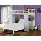 Estefania Twin 8 Drawer Loft Bed with Bookcase by Isabelle & Maxâ¢