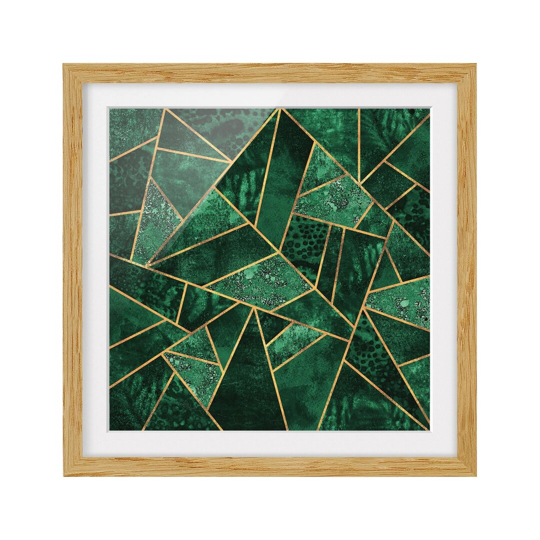 Gerahmtes Poster Dark Emerald with Gold