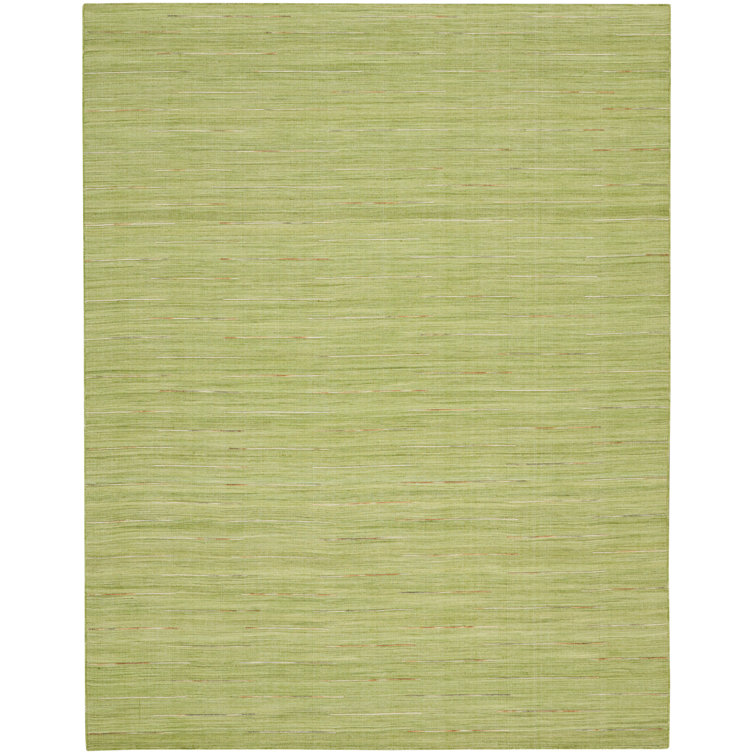 Anerinda Solid Hand Loomed Wool/Cotton Area Rug in Green