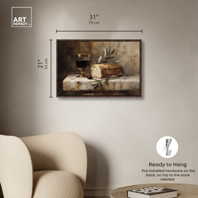  Art mural encadré Broken Bread II, cadre mural noyer, 30 x 20, 21"H x 31"W, Walnut Frame