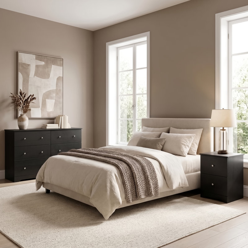Blaklee 2 Pieces Bedroom Set, Black Oak