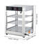 Réchaud commercial à 3 niveaux, présentoir 800 W avec lumière DEL, tablette réglable et cadre en acier inoxydable, chauffage à air chaud 86 185 185 ℉, 34 L pour hamburger, pizza, pain, poulet frit