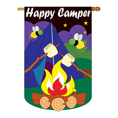 Polyester 2 côtés 40 x 28 po joyeuse camper drapeau maison
