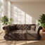 Canapé-lit convertible Chesterfield en velours, 213 cm (L) x 83 cm (P) x 88 cm (H)