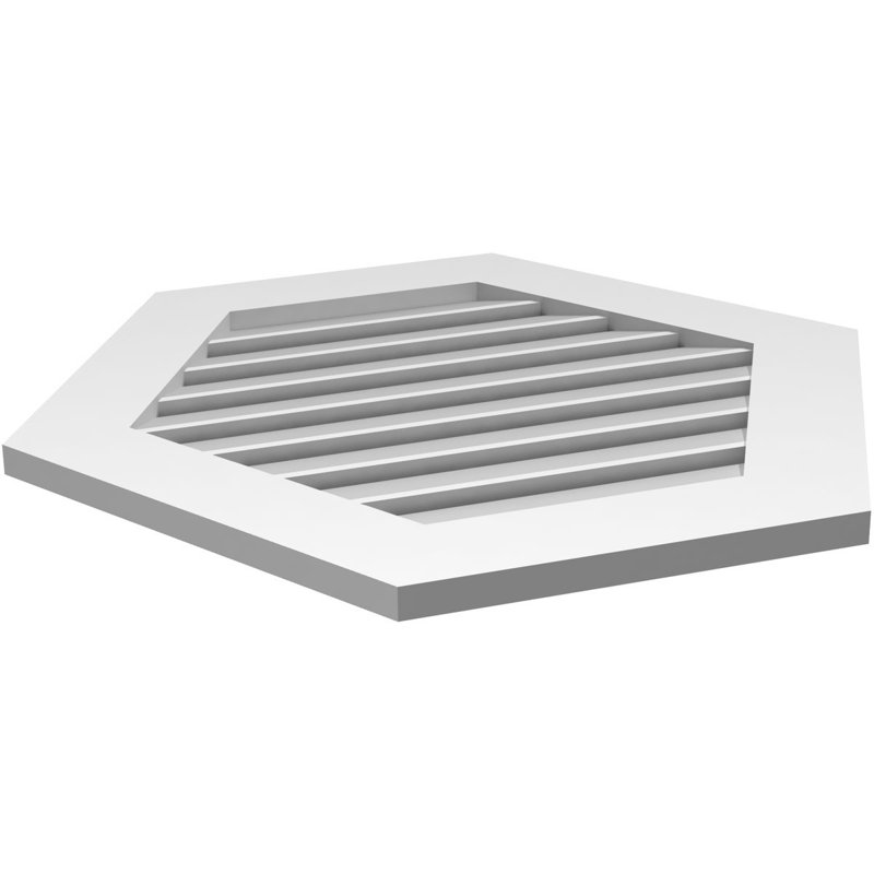 Évent horizontal fonctionnel à pignon en uréthane à surface horizontale Signature, H 28 po x l 30 po x P 1 po