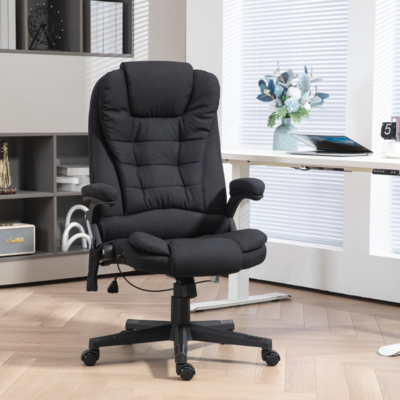 Chaise de bureau massante, chaise de bureau inclinable à haut dossier, chaises à roulettes, chaises roulantes, Black