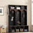 Farmhouse Arched Hall Tree With Storage Bench, 5 Hooks & 7 Cubbies For Entryway-1088739215