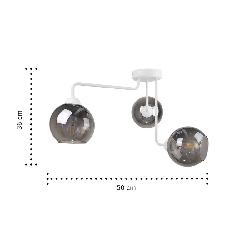 Cottleville Glass Semi Flush Mount, White